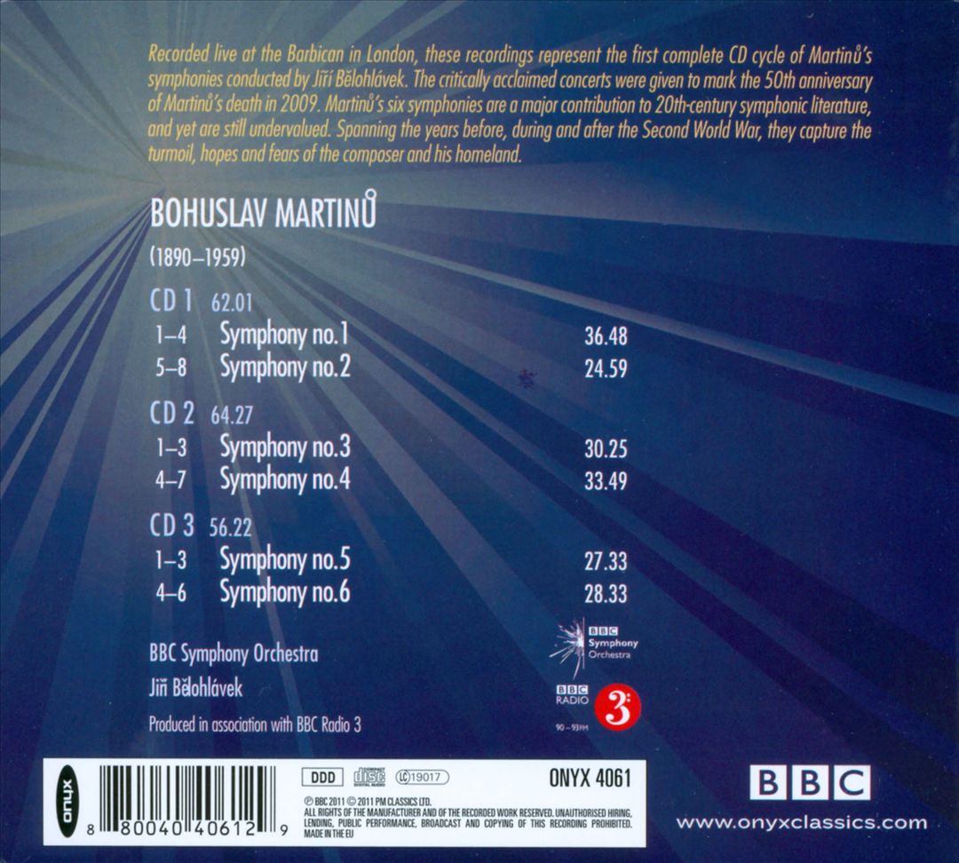 Martinu: The 6 Symphonies cover art