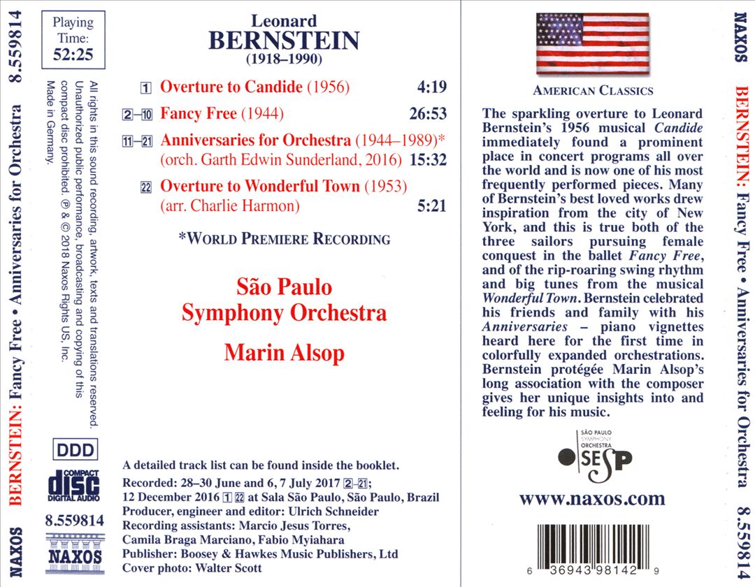 Bernstein: Anniversaries for Orchestra; Fancy Free; Overture to Candide; Overture to Wonderful Town cover art
