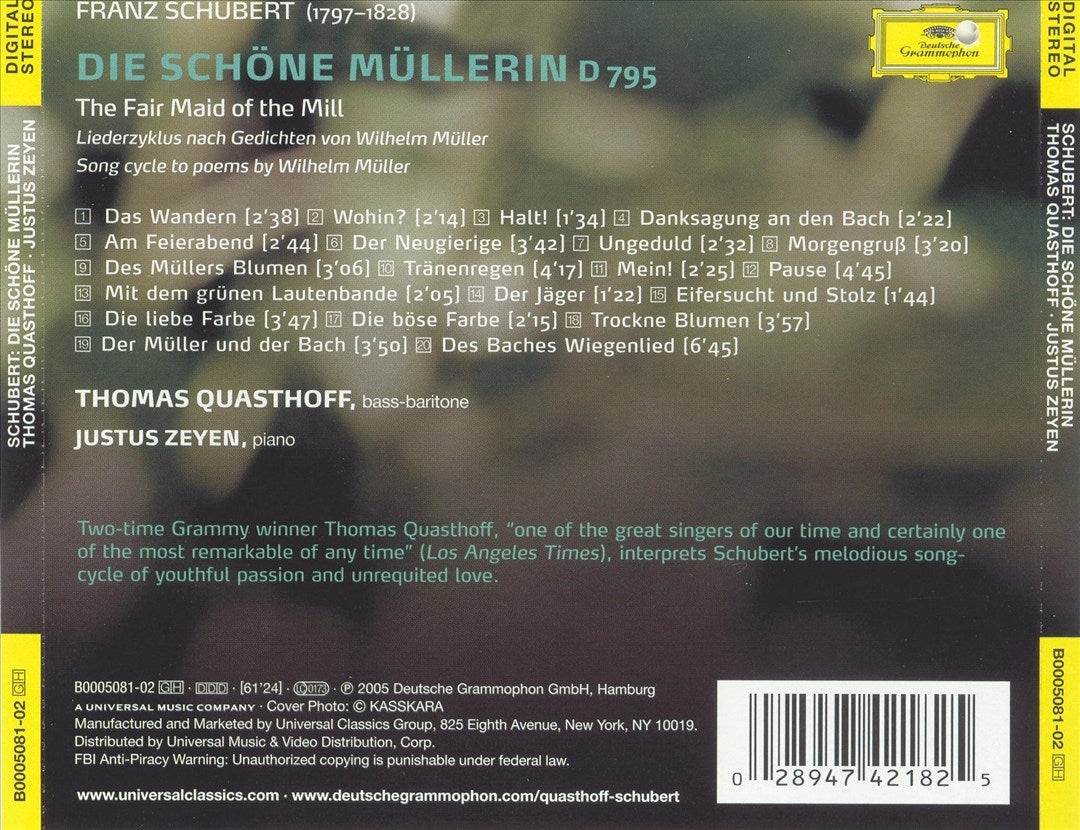 Schubert: Die Schöne Müllerin cover art