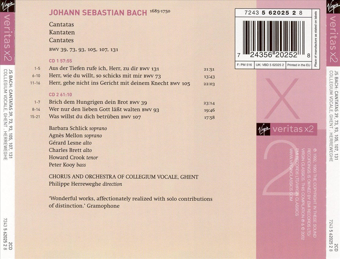 J.S. Bach: Cantatas 39, 73, 93, 105, 107, 131 cover art