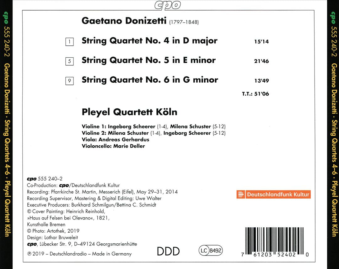 Donizetti: String Quartets 4-6 cover art