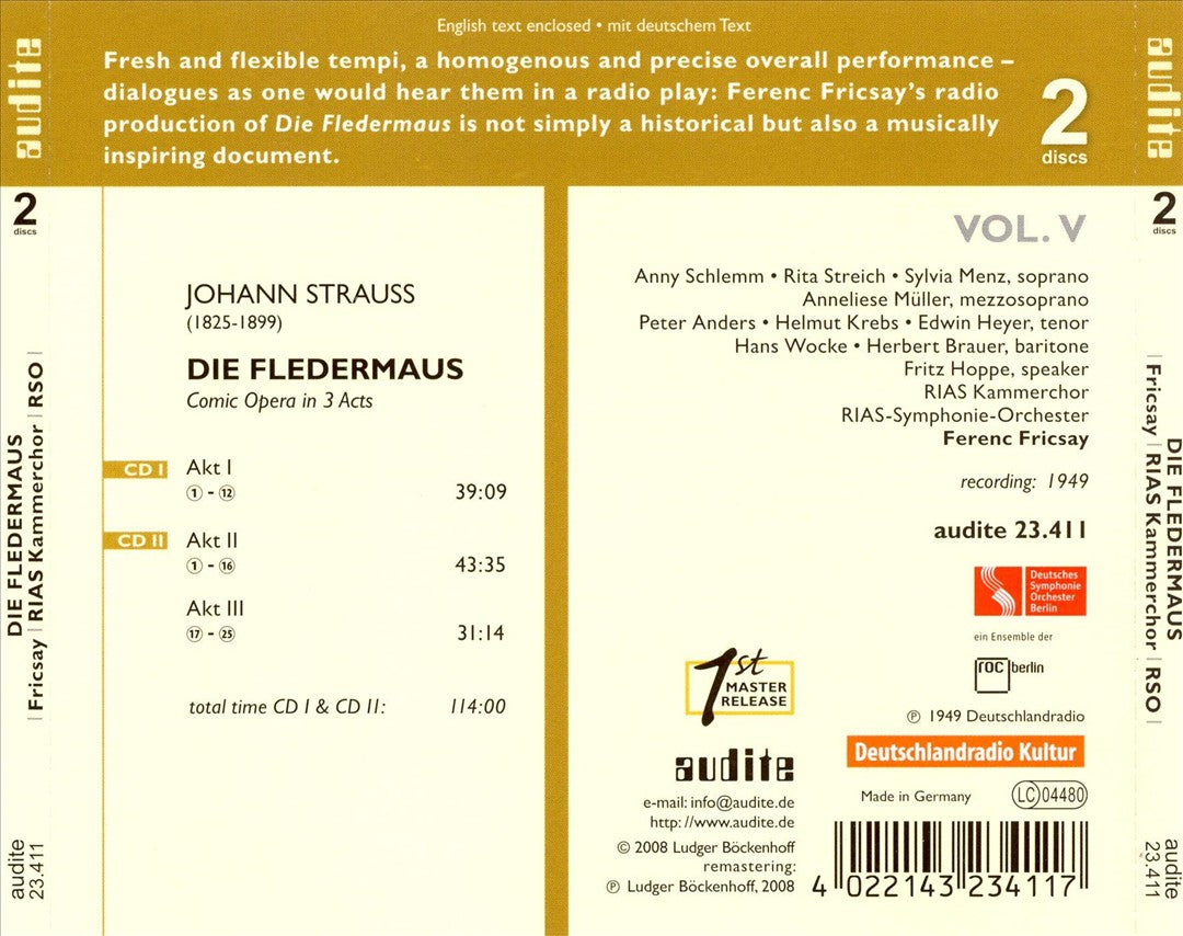 Johann Strauss: Die Fledermaus cover art