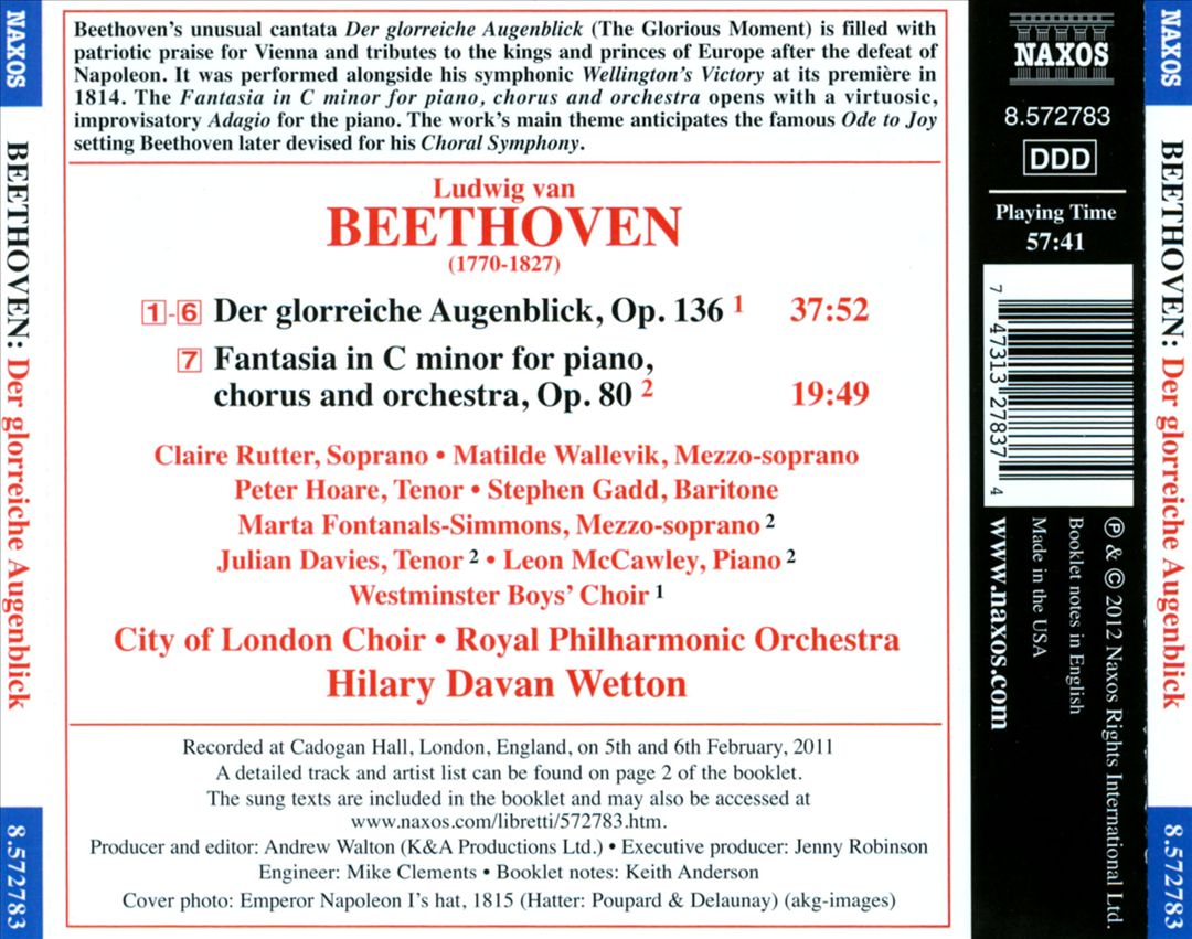 Beethoven: Der glorreiche Augenblick; Choral Fantasy cover art