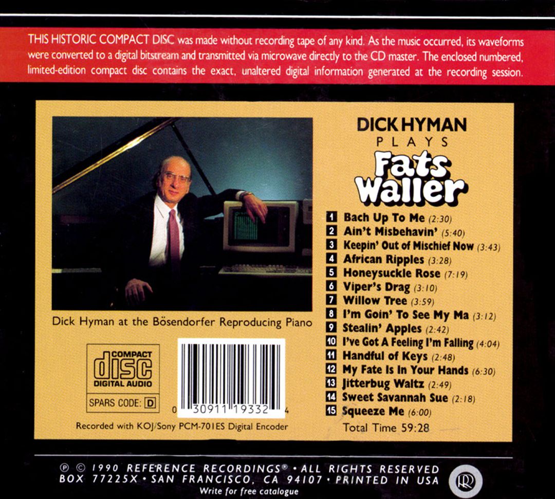Dick Hyman Plays Fats Waller cover art