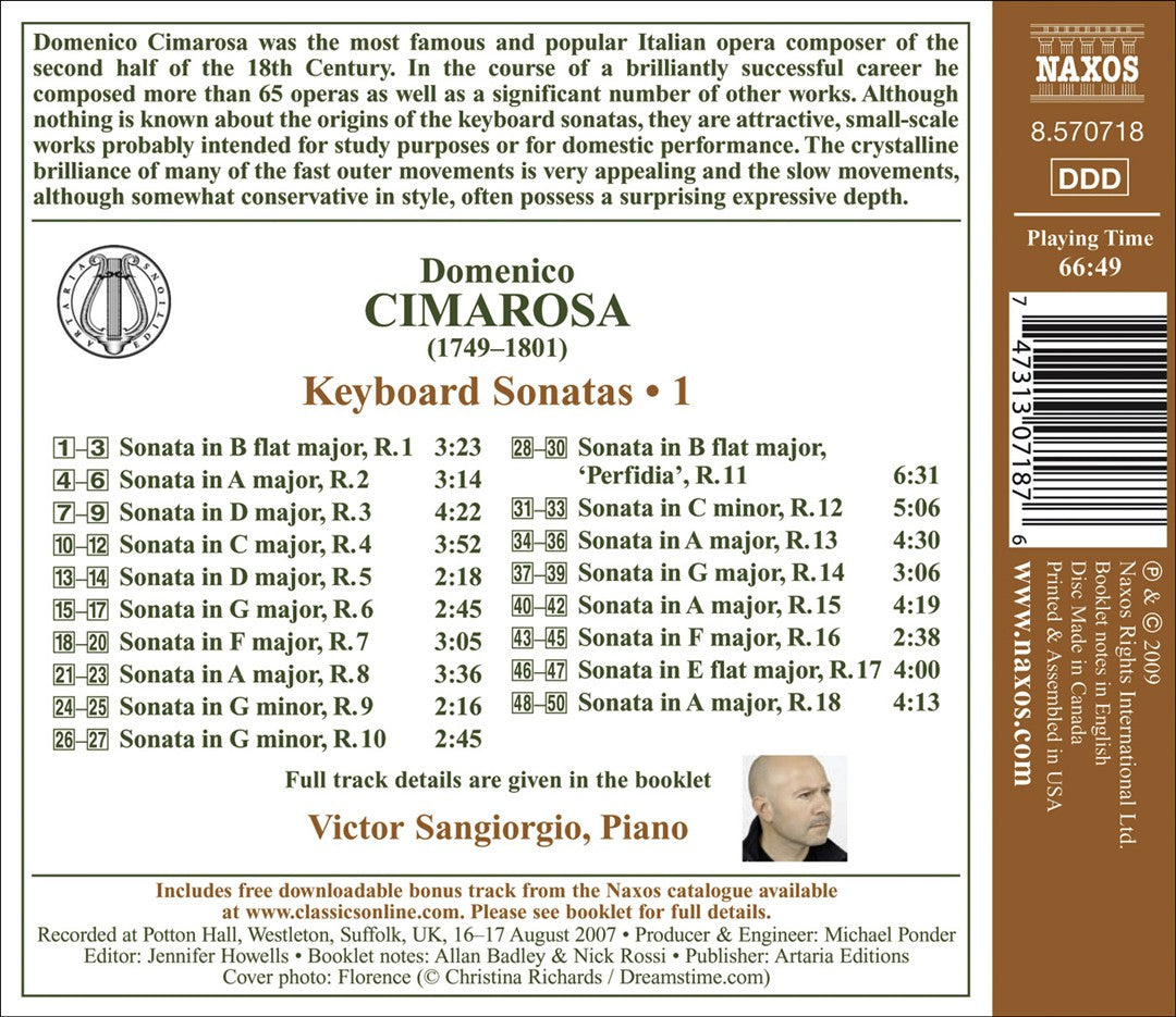 Cimarosa: Keyboard Sonatas, Vol. 1 cover art