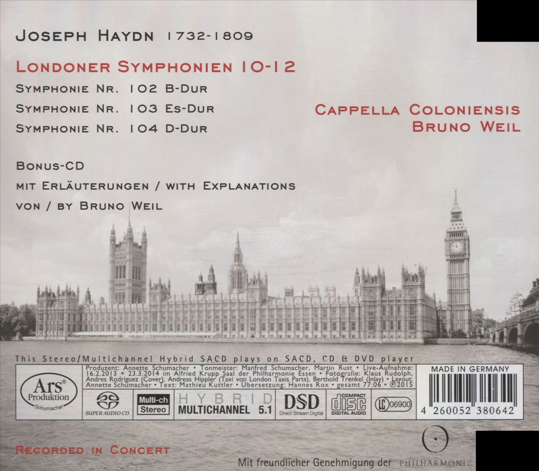 Joseph Haydn: Londoner Symphonien Nr. 102, 103, 104 cover art