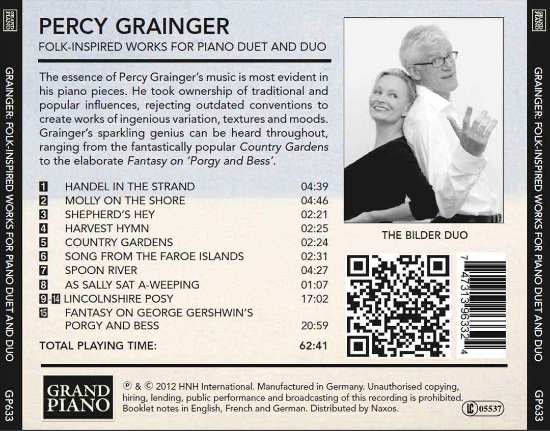Grainger: Folk-Inspired Works for Piano Duet & Duo cover art