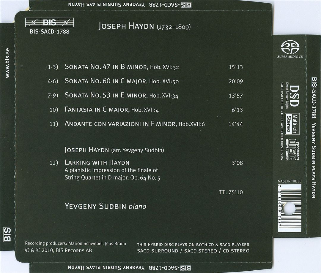 Haydn: Piano Sonatas Nos. 47, 53 & 60; Fantasia; Andante con variazioni cover art