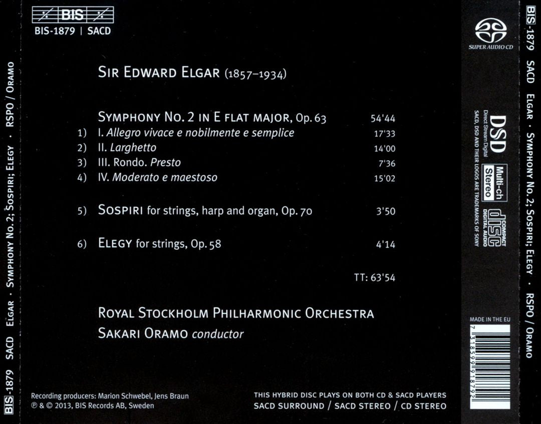 Elgar: Symphony No. 2 cover art
