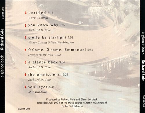 Glance Back cover art