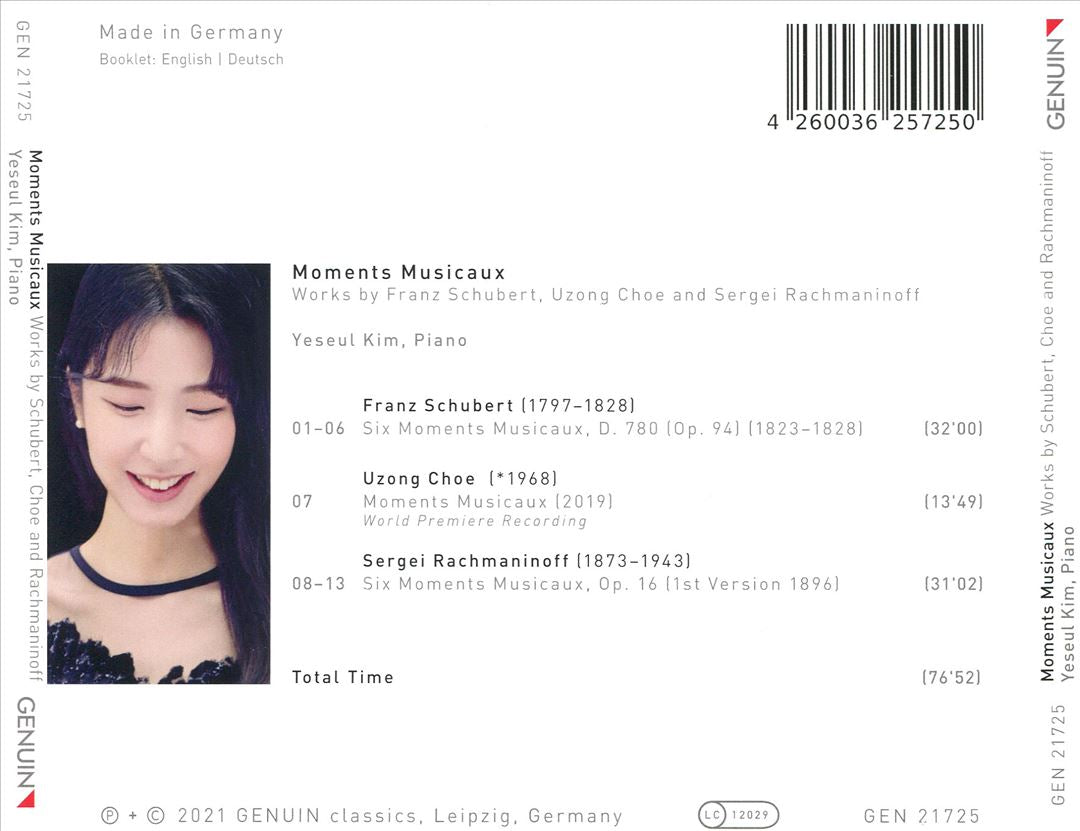 Moments Musicaux: Works by Franz Schubert, Uzong Choe and Sergei Rachmaninoff cover art