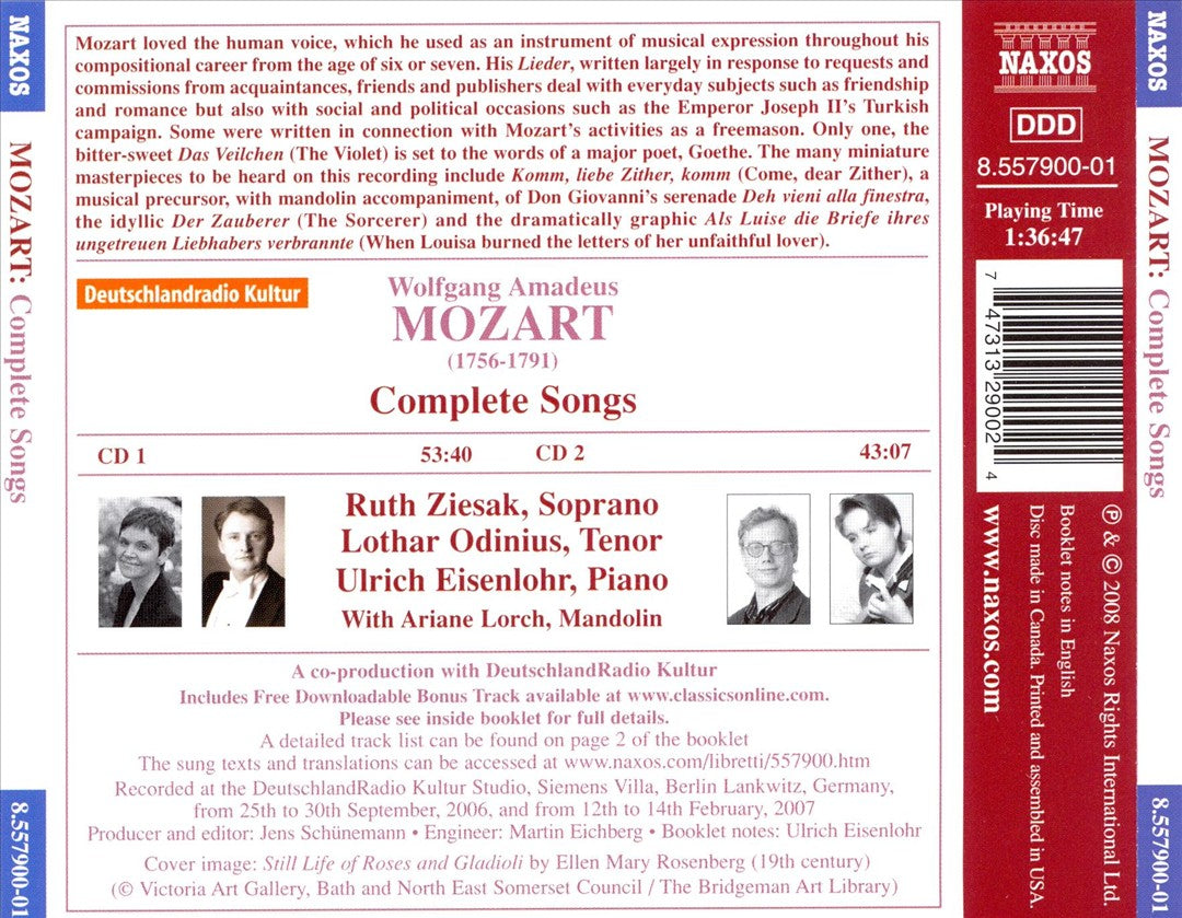 Mozart: Complete Songs cover art