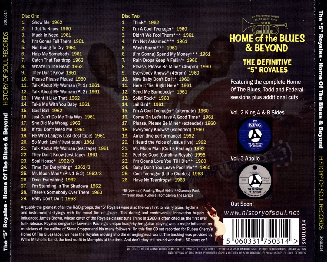 Definitive “5” Royales: Home of the Blues & Beyond cover art