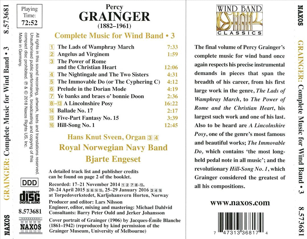 Percy Grainger: Complete Music for Wind Band, Vol. 3 cover art