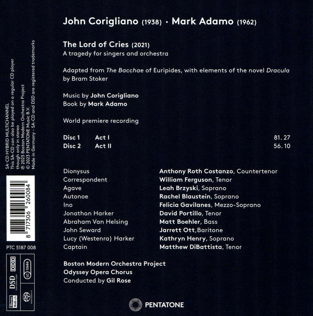 Corigliano, Adamo: The Lord of Cries cover art