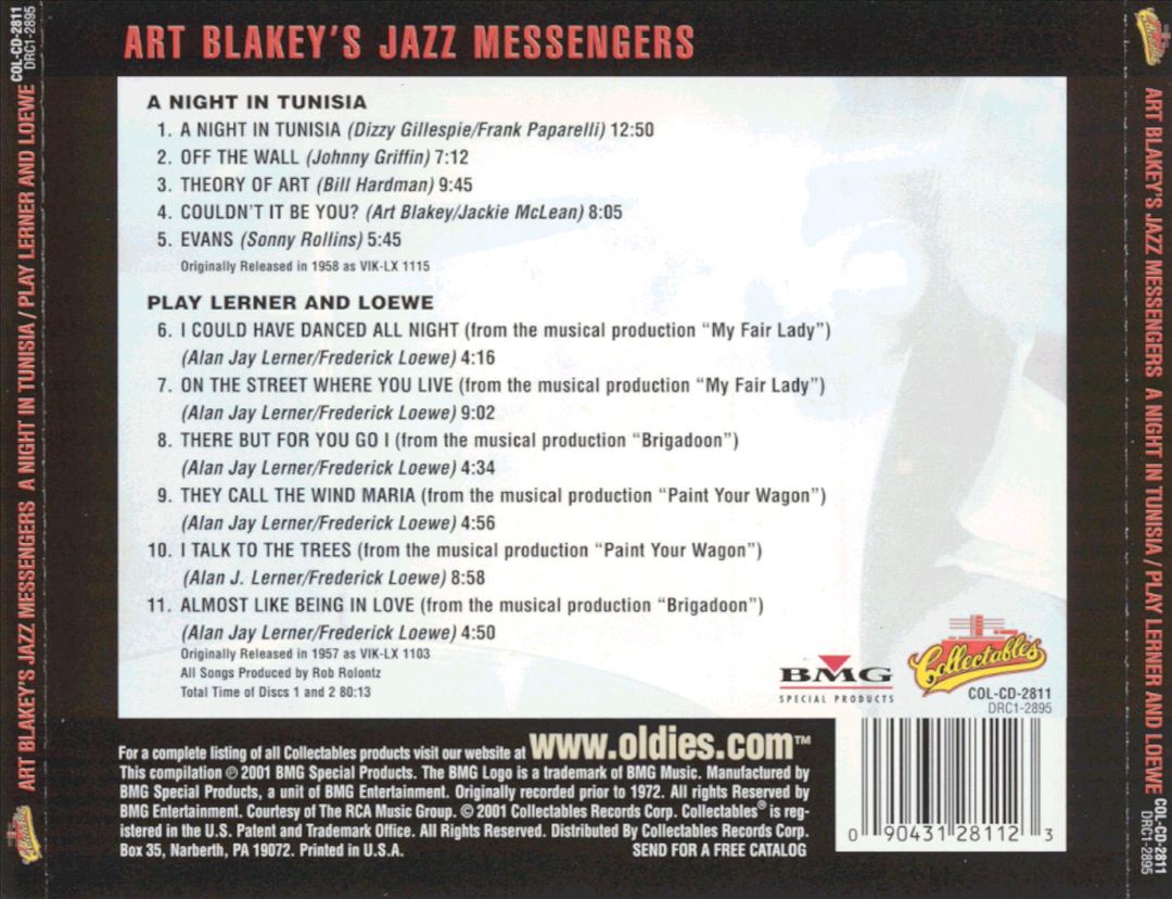 Night in Tunisia/Jazz Messengers Play Lerner and Loewe cover art
