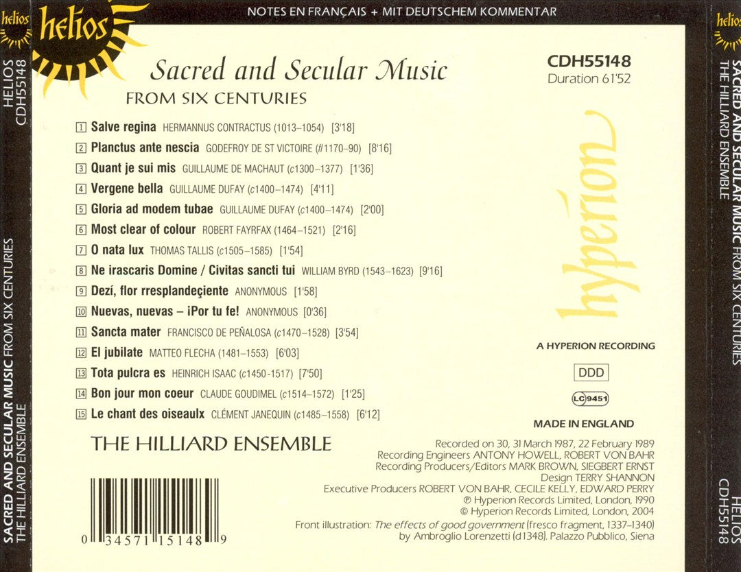Sacred and Secular Music from Six Centuries cover art