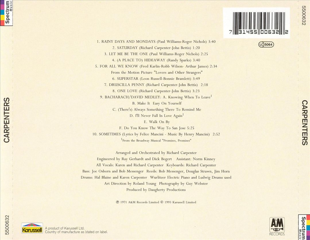 Carpenters cover art