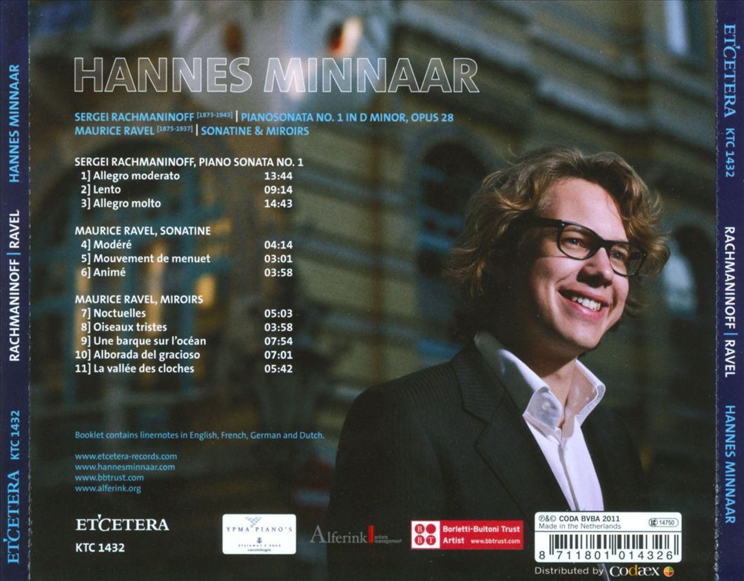 Rachmaninoff: Piano Sonata No. 1; Ravel: Sonatine; Miroirs cover art