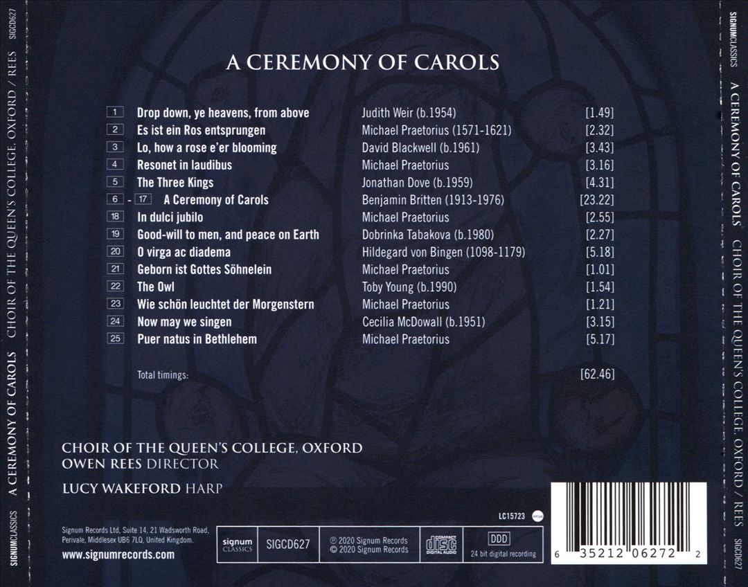 Ceremony of Carols: Britten, Praetorius, McDowall, Weir, Dove cover art