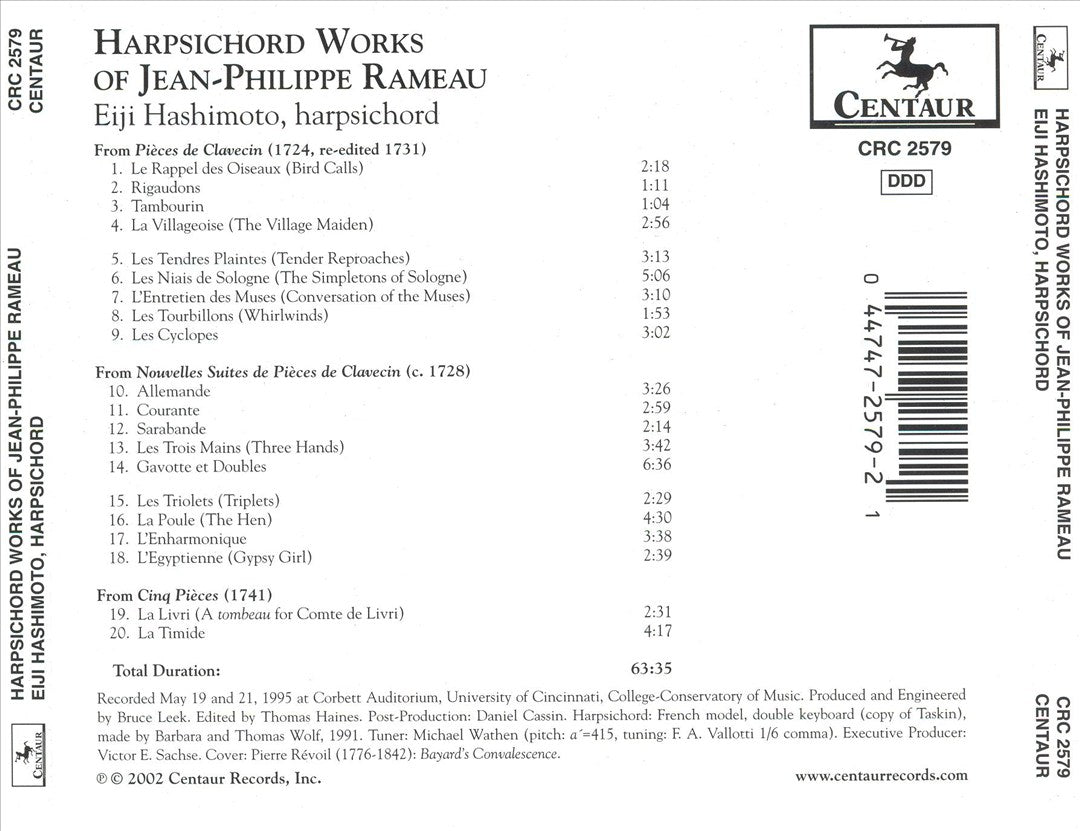 Harpsichord Works of Jean-Philippe Rameau cover art