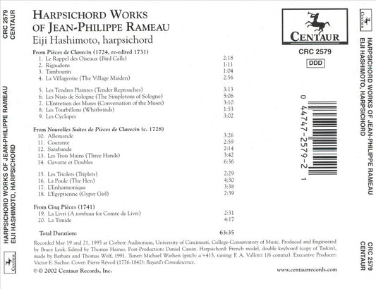 Harpsichord Works of Jean-Philippe Rameau cover art