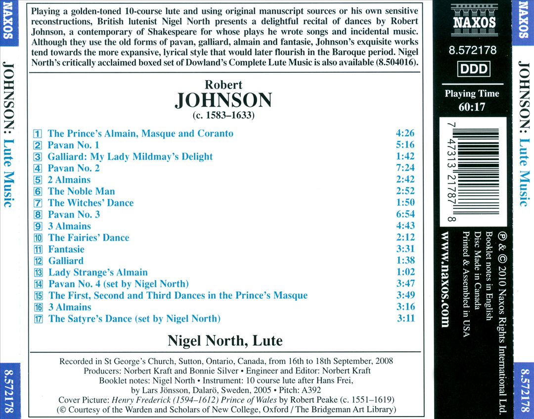 Robert Johnson: The Prince's Almain cover art