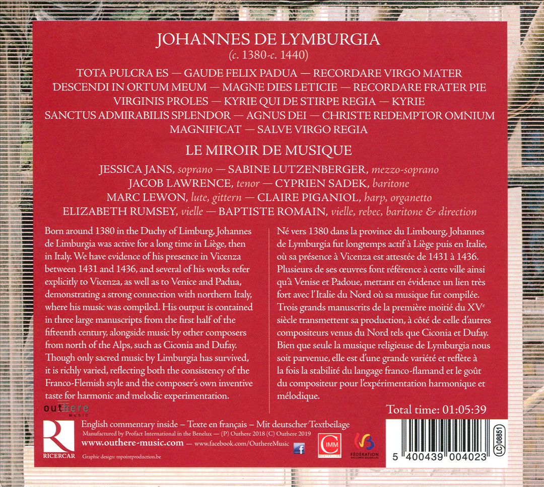 Johannes de Lymburgia: Gaude Felix Padua cover art