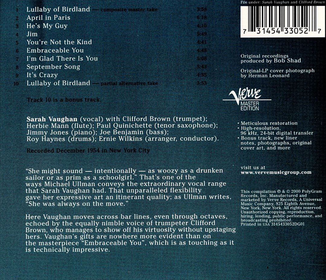 Sarah Vaughan cover art