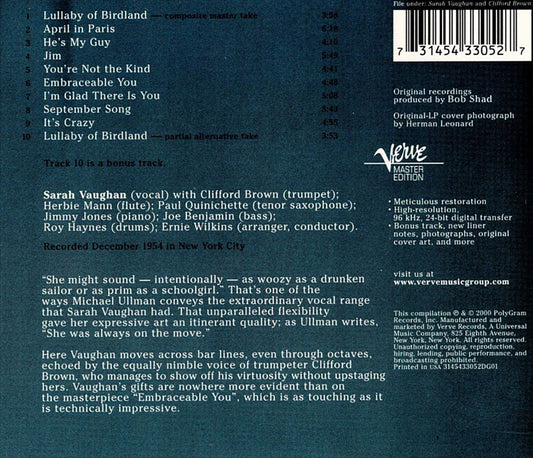 Sarah Vaughan cover art