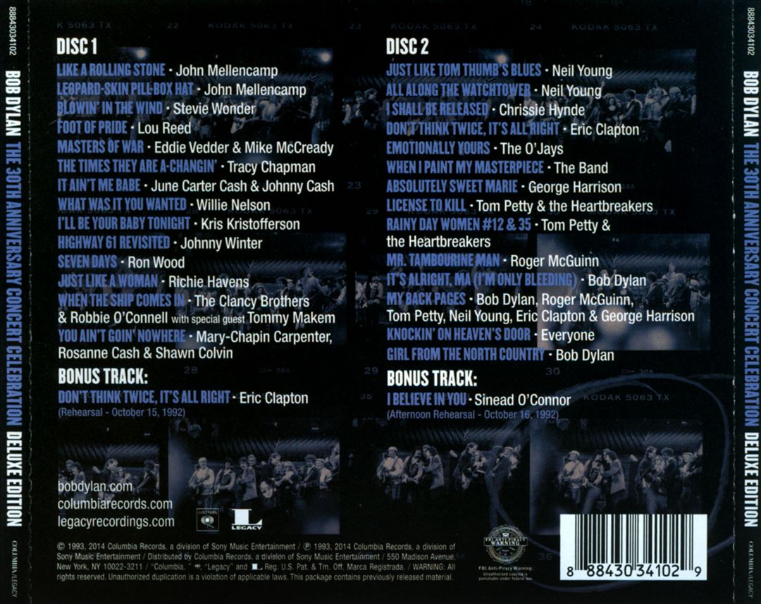 Bob Dylan: The 30th Anniversary Concert Celebration [Deluxe Edition] cover art