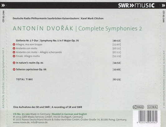 Dvořák: Symphony No. 5; In Nature's Realm; Scherzo Capriccioso cover art
