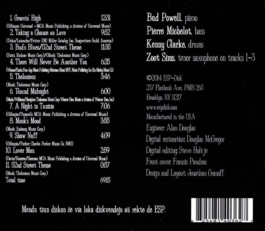 Live at the Blue Note Café, Paris 1961 cover art