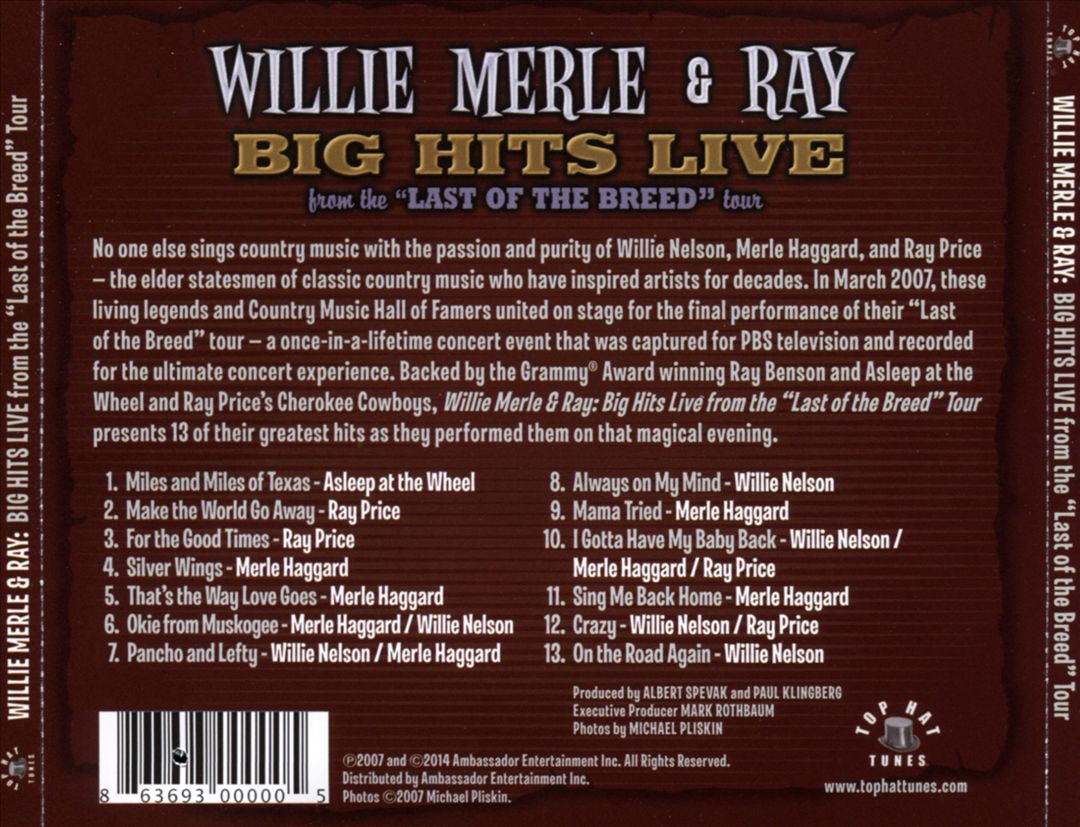 Willie Merlie & Ray: Big Hits Live From the "Last of the Breed" Tour cover art