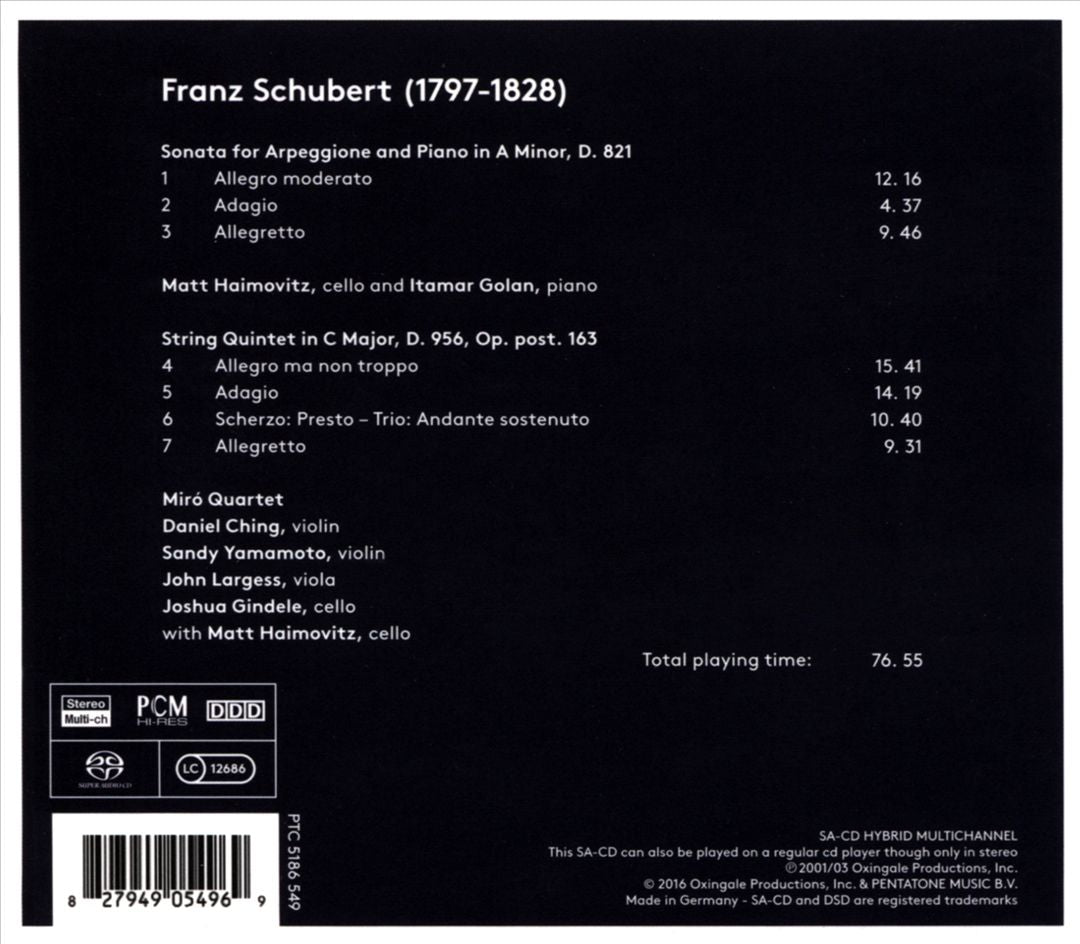 Schubert: Arpeggione Sonata & String Quintet cover art