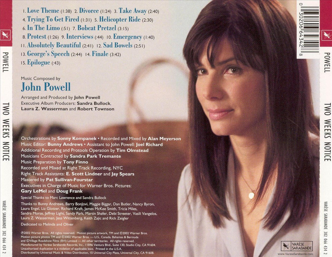 Two Weeks Notice [Original Motion Picture Score] cover art