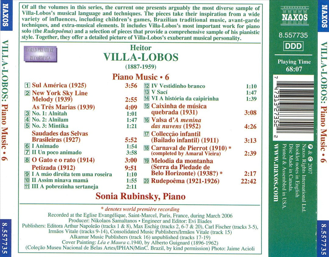 Villa-Lobos: Piano Music, Vol. 6 cover art
