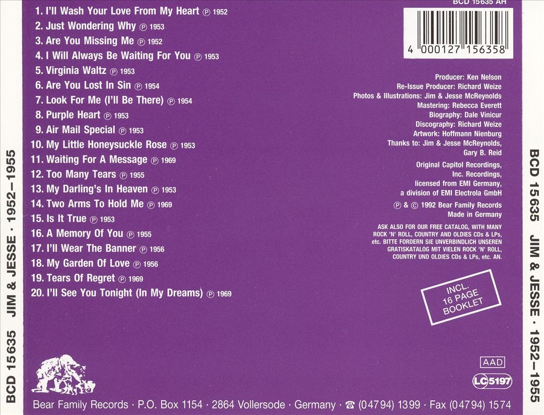 Jim & Jesse: 1952-1955 cover art
