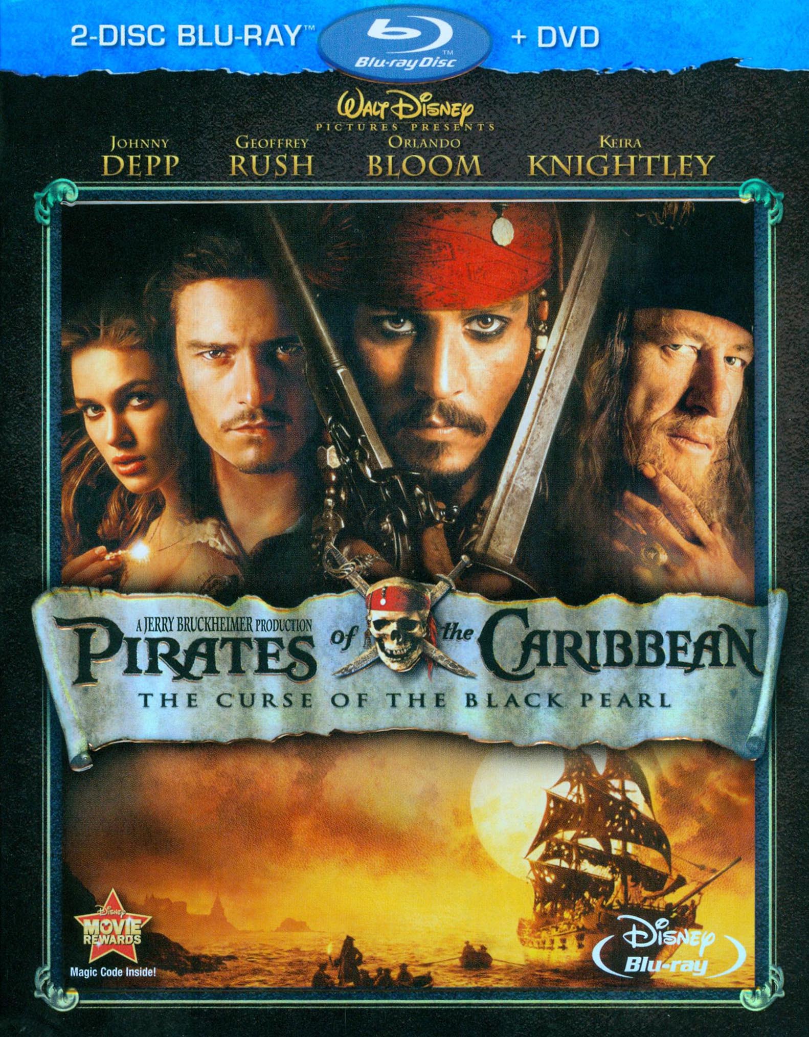 Pirates of the Caribbean: The Curse of Black Pearl [3 Discs] [Blu-ray/DVD] cover art