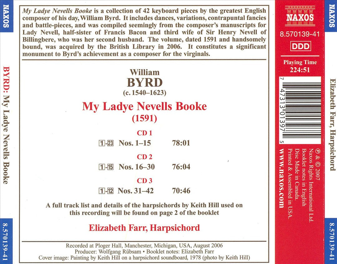 Byrd: My Ladye Nevells Booke cover art