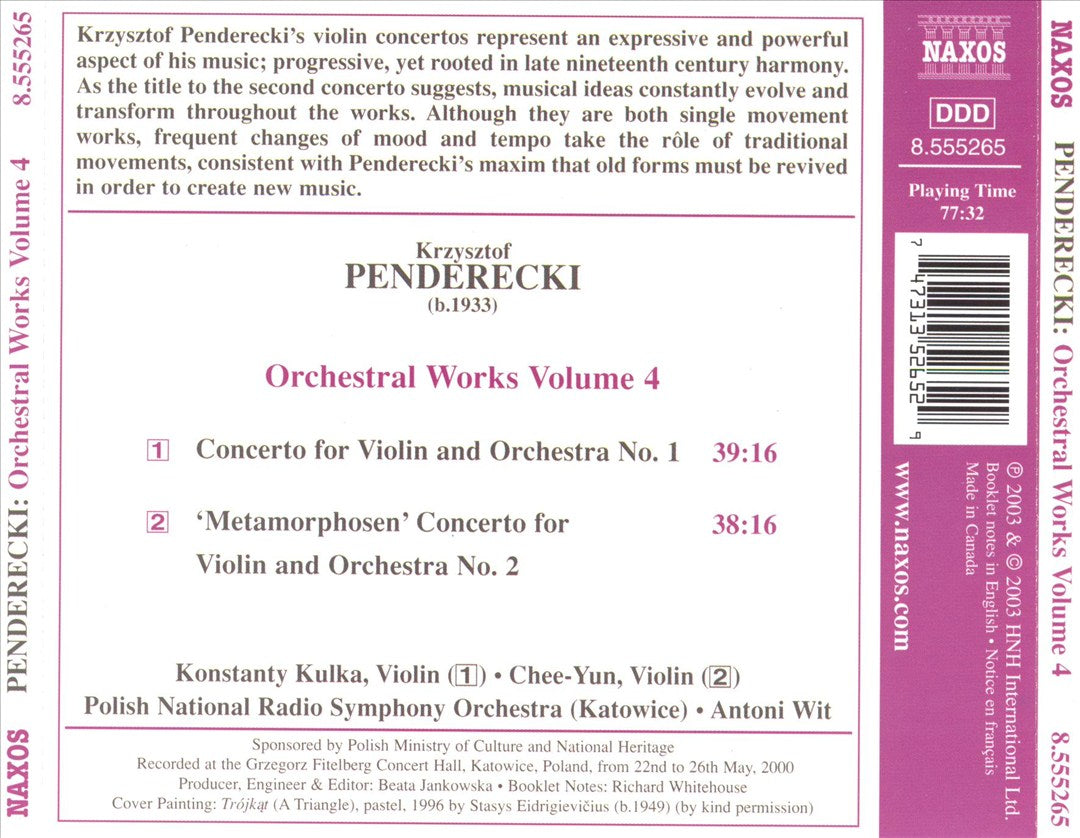 Penderecki: Violin Concertos Nos. 1 & 2 cover art