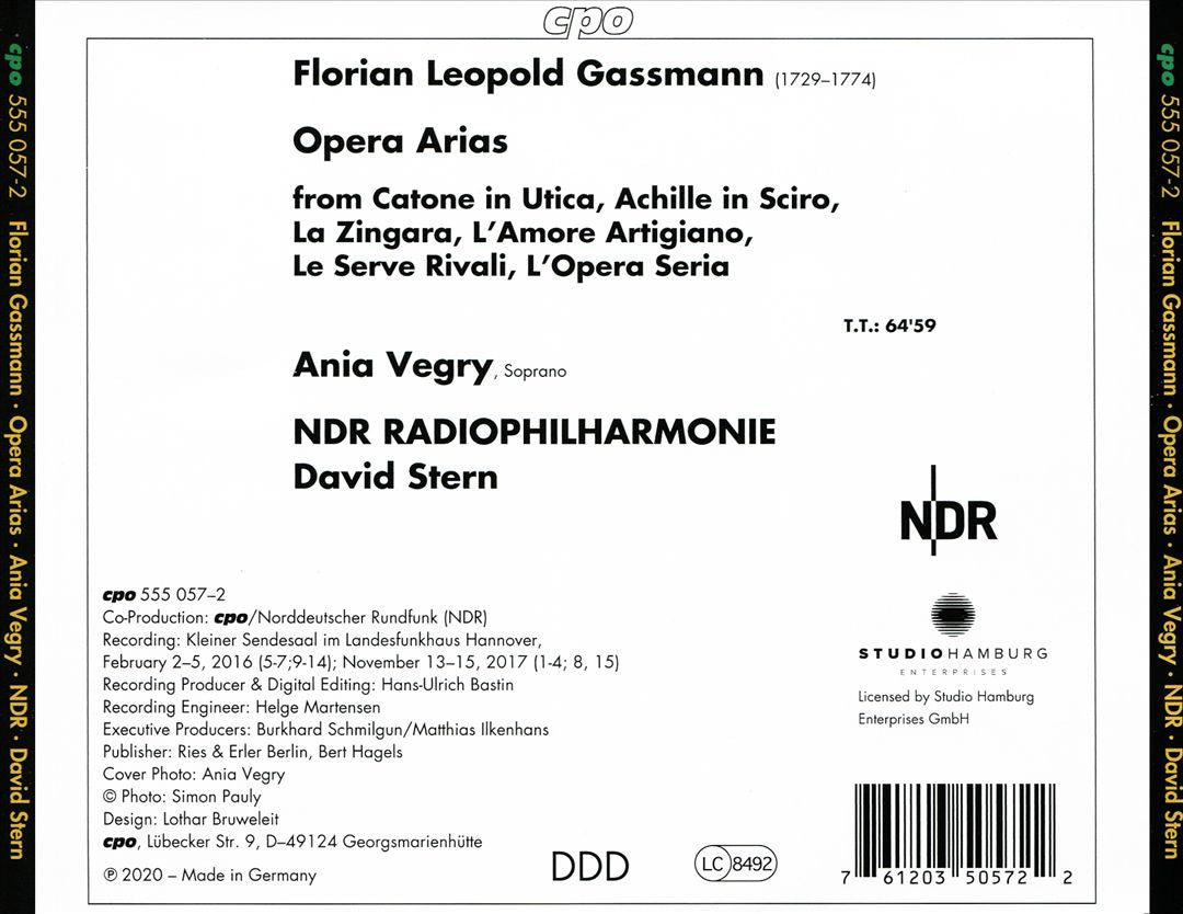 Florian Gassmann: Ah, ingrato amor - Opera Arias cover art