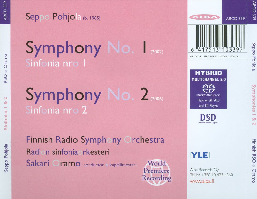 Seppo Pohjola: Symphonies 1 & 2 cover art