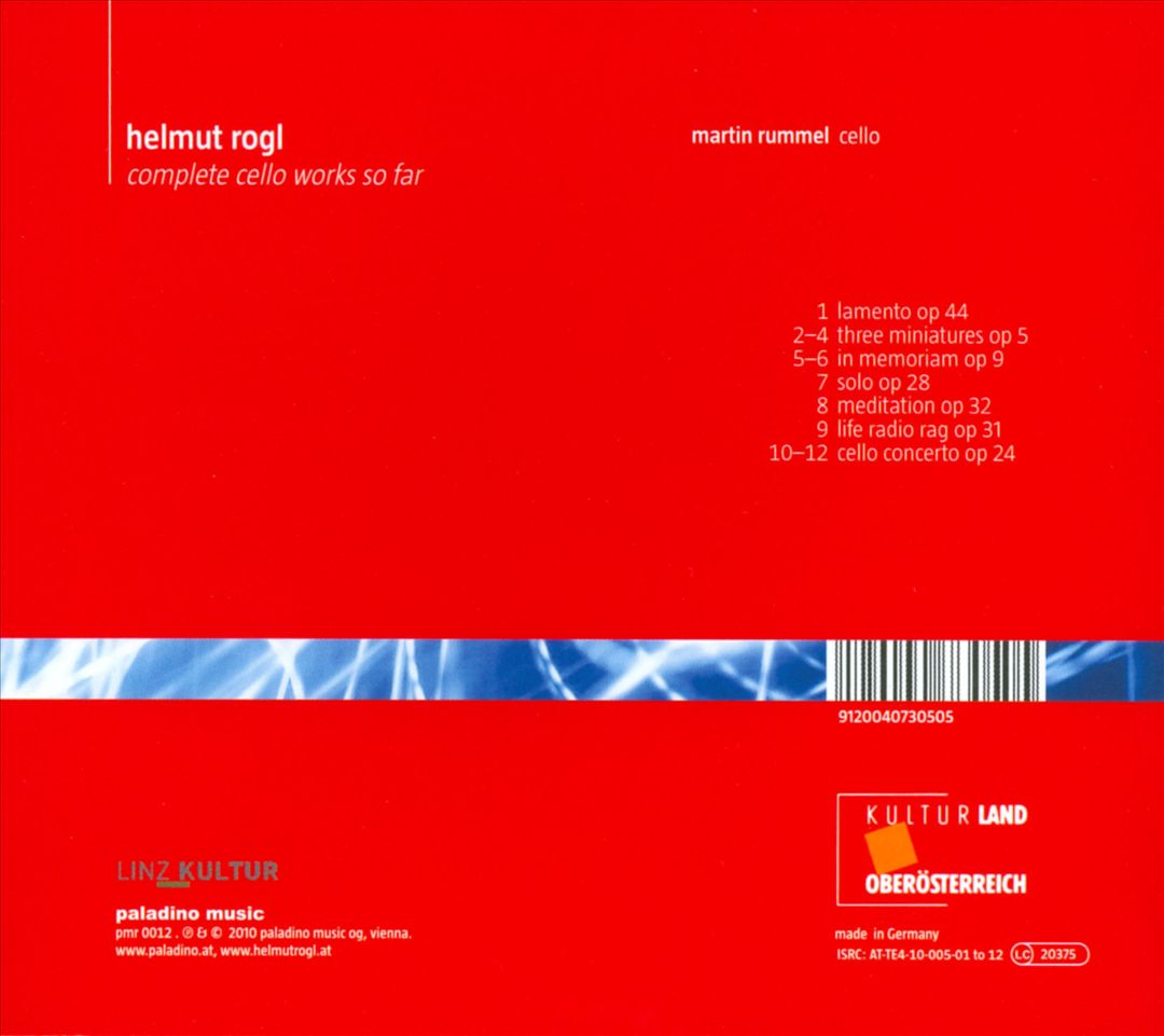 Helmut Rogl: Complete Cello Works So Far cover art