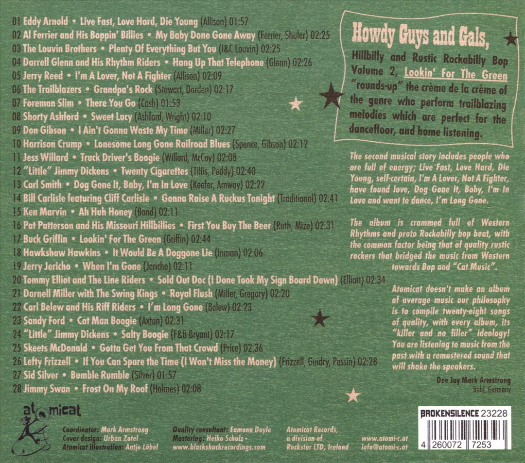 Hillbilly and Rustic Rockabilly Bop, Vol. 2: Lookin' for the Green cover art