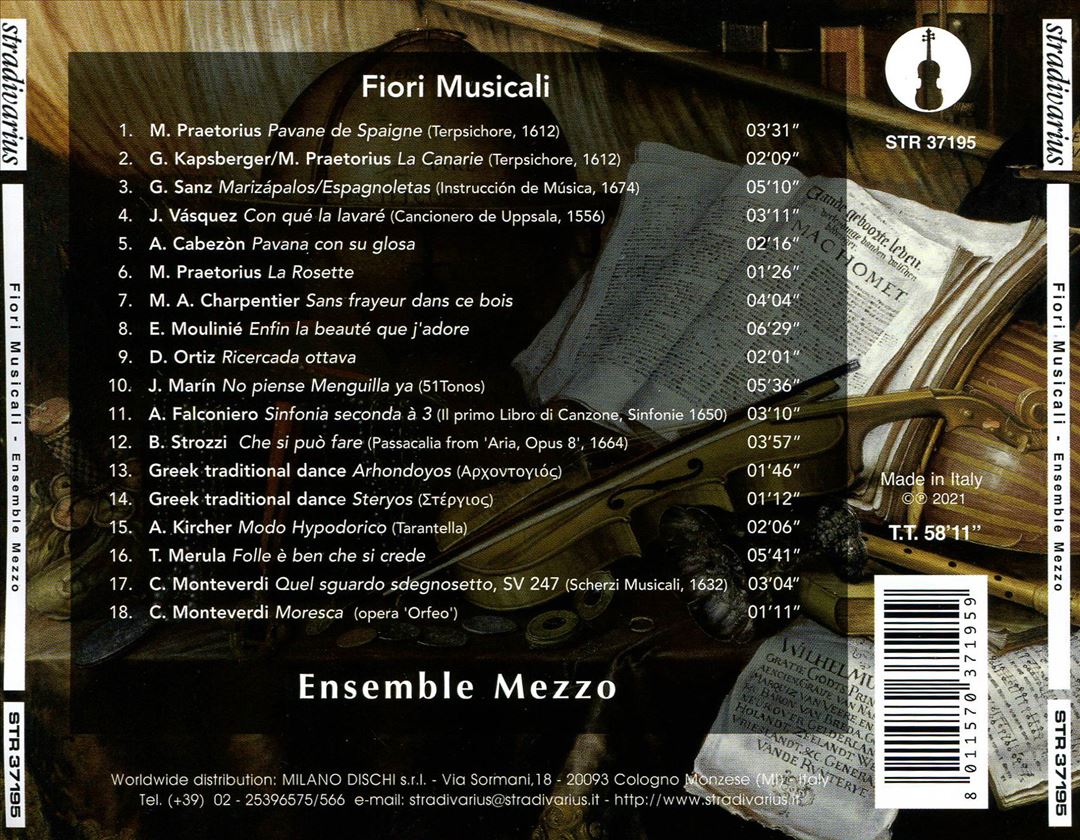 Fiori Musicali: Songs and Dances of the 16th and 17th centuries cover art