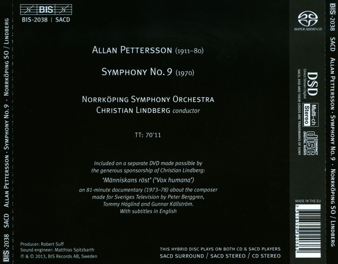 Allan Pettersson: Symphony No. 9 cover art