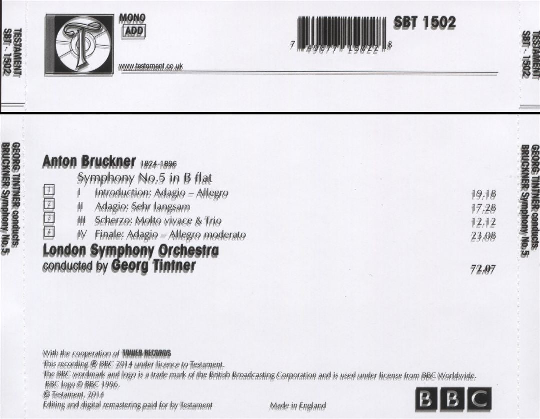 Bruckner: Symphony No. 5 cover art