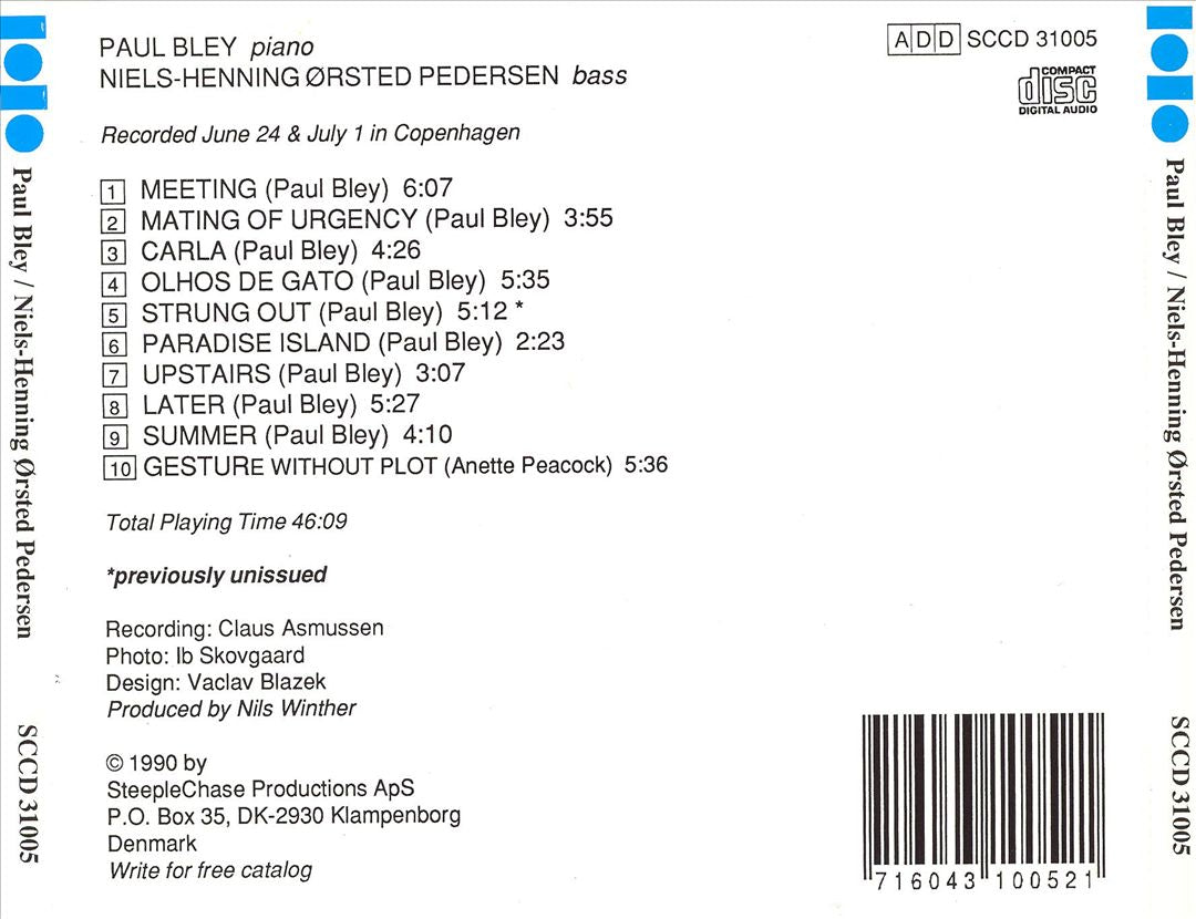 Paul Bley & Niels-Henning Ørsted Pedersen cover art