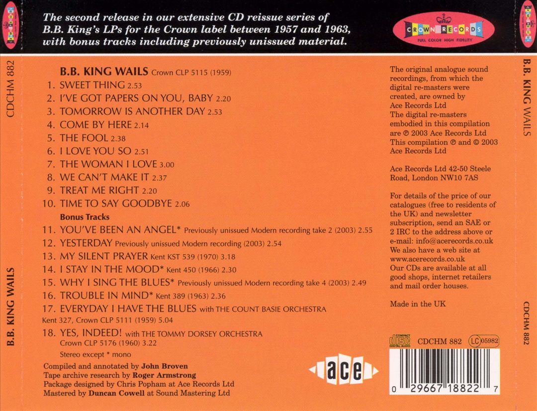 B.B. King Wails [Bonus Tracks] cover art